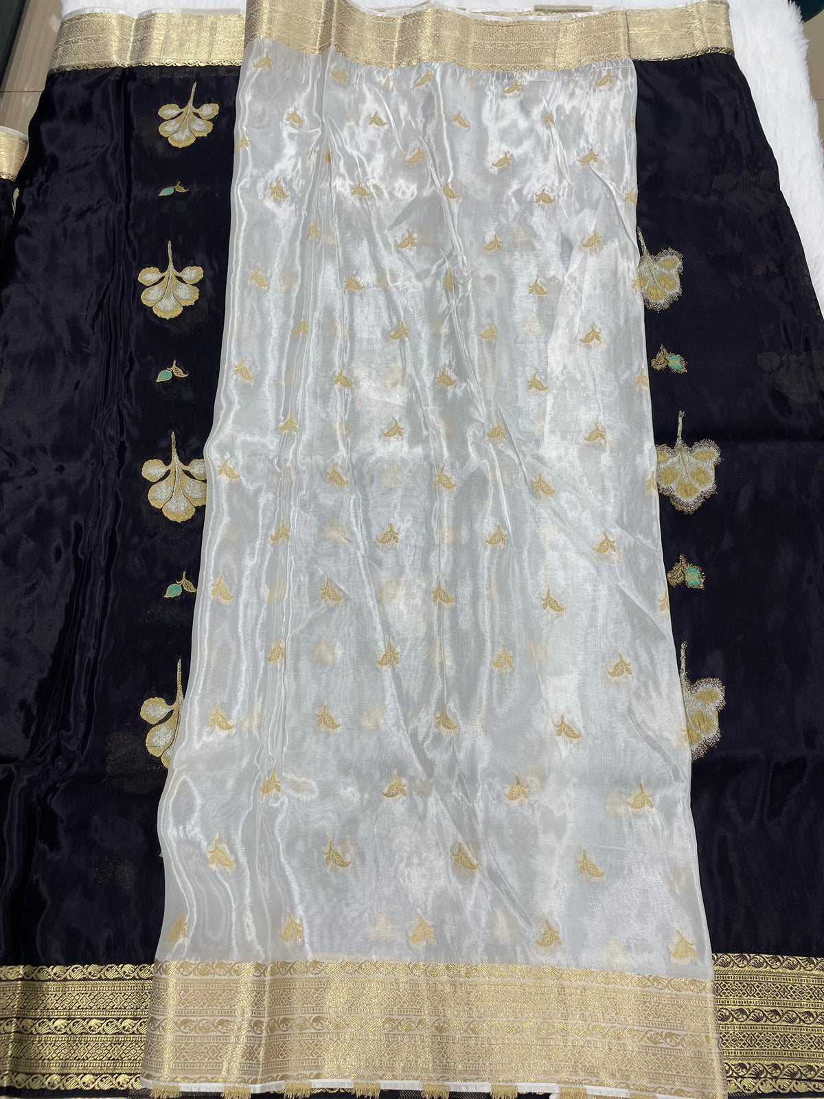 Black Dola Crepe Designer Saree 08