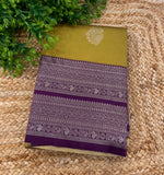 Mustard Yellow n Purple Semi Silk Saree 42