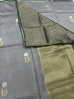 Gray Pure Katan Designer saree 02