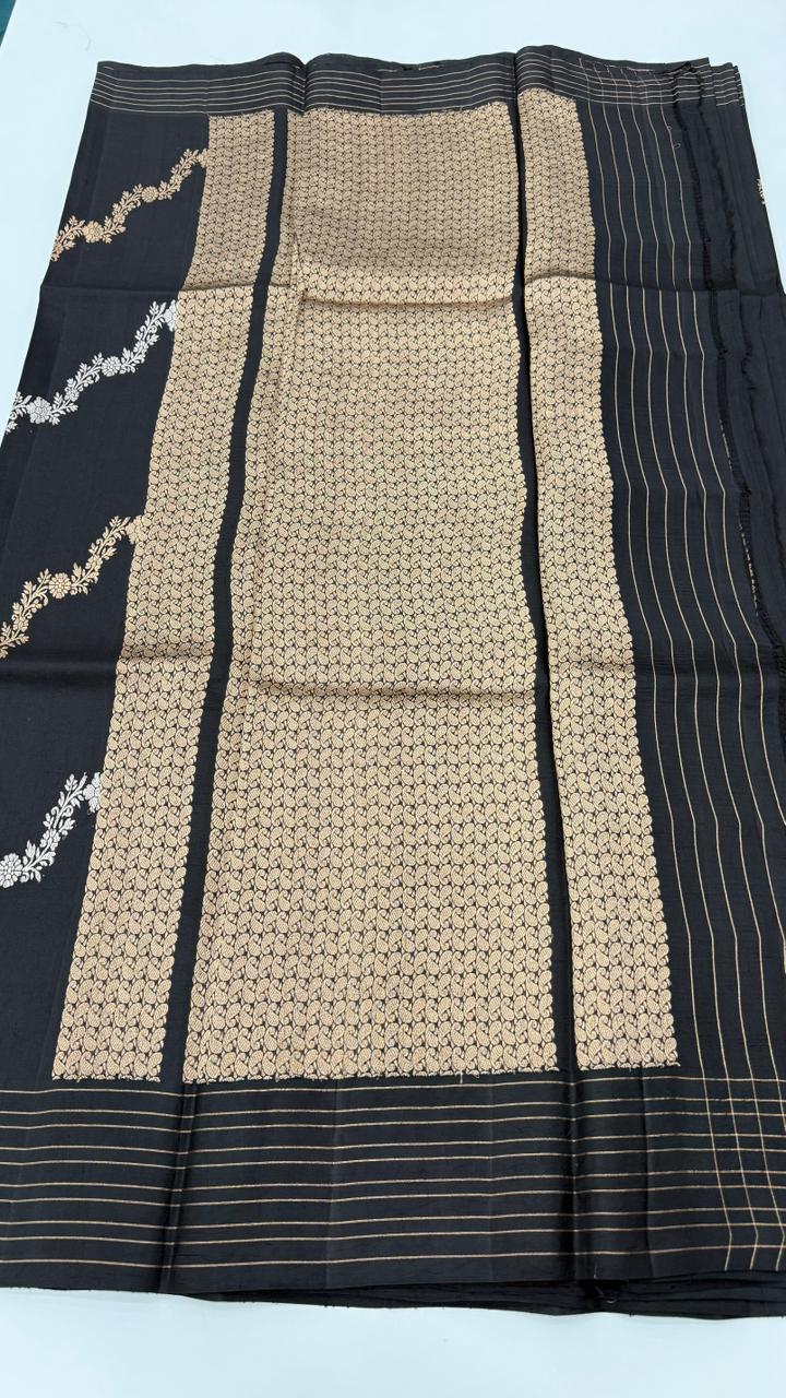 Black Pure Row Mango saree 02