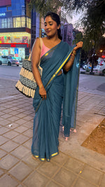 Blue Mul Cotton Saree 99
