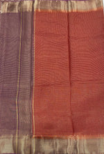 Red n Lavender Checks Cotton Silk Saree 13