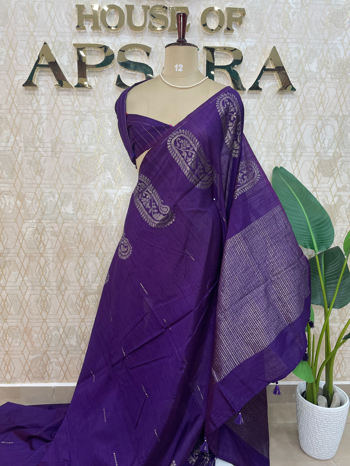Purple Banarasi Tussar Georgette Saree 307