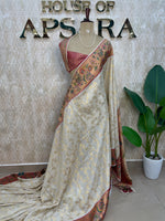 Gold Blue Banarasi Chiniya Silk Saree 320