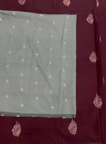 Wine n Blue Semi Silk Saree 42