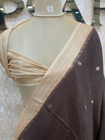 Brown Checks Cotton Silk Saree 13