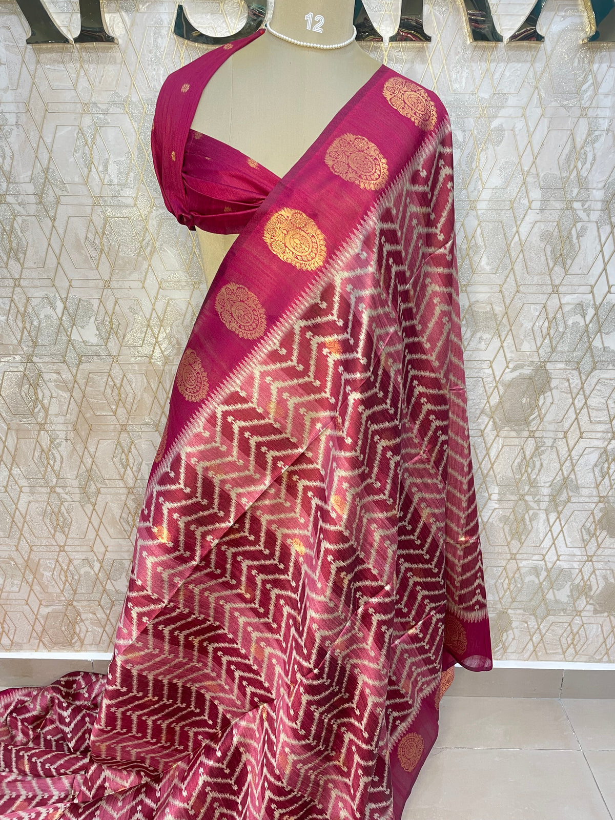 Pink Tussur Digital Print Saree 71