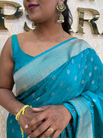 Rama Blue Soft Tussur Cotton Saree 107