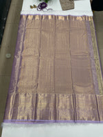 Gold n Lilac Brocade Semi Kanchi Tissue Saree