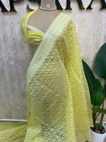 Yellow Kora Jamdani Saree 204