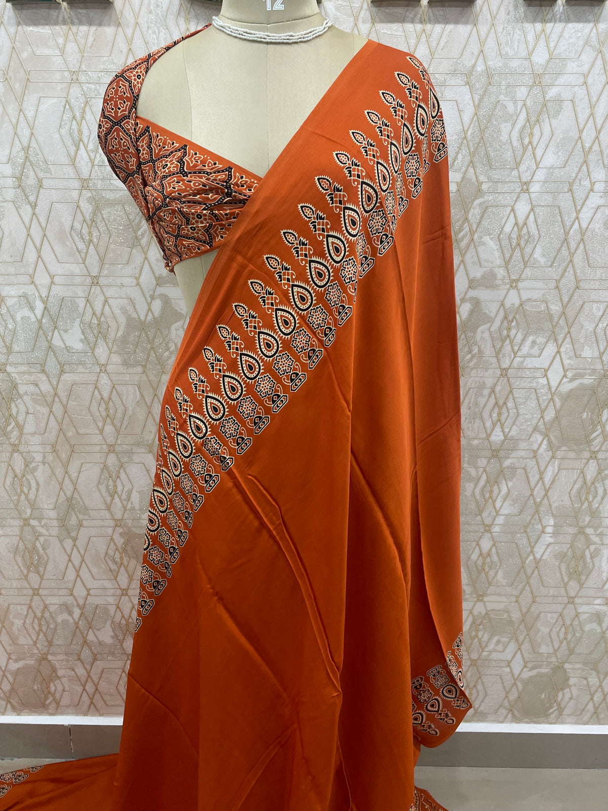 Orange Semi Modal Saree 42