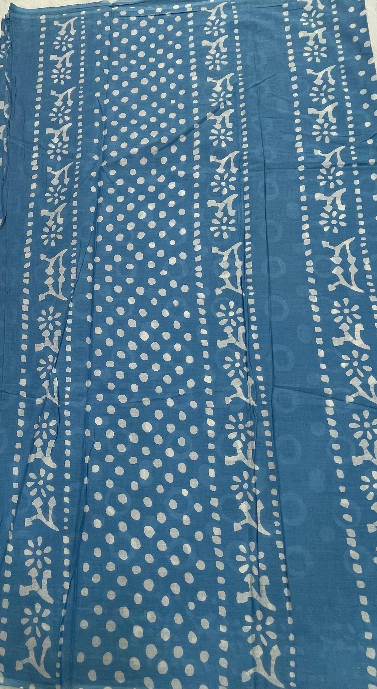 Sky Blue Pure Cotton Handblom Saree