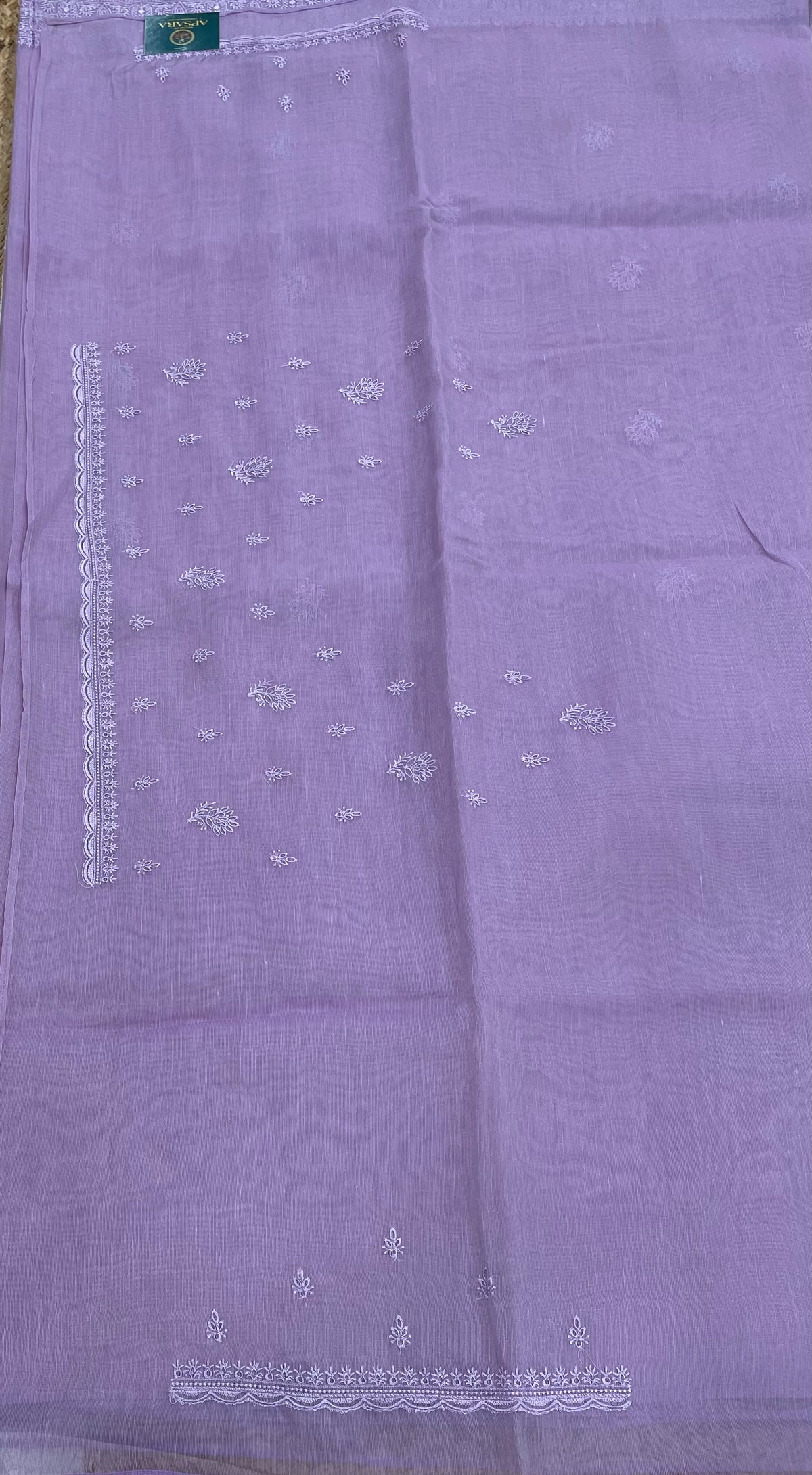 Lilac Soft Tissue Embroidery Saree 17