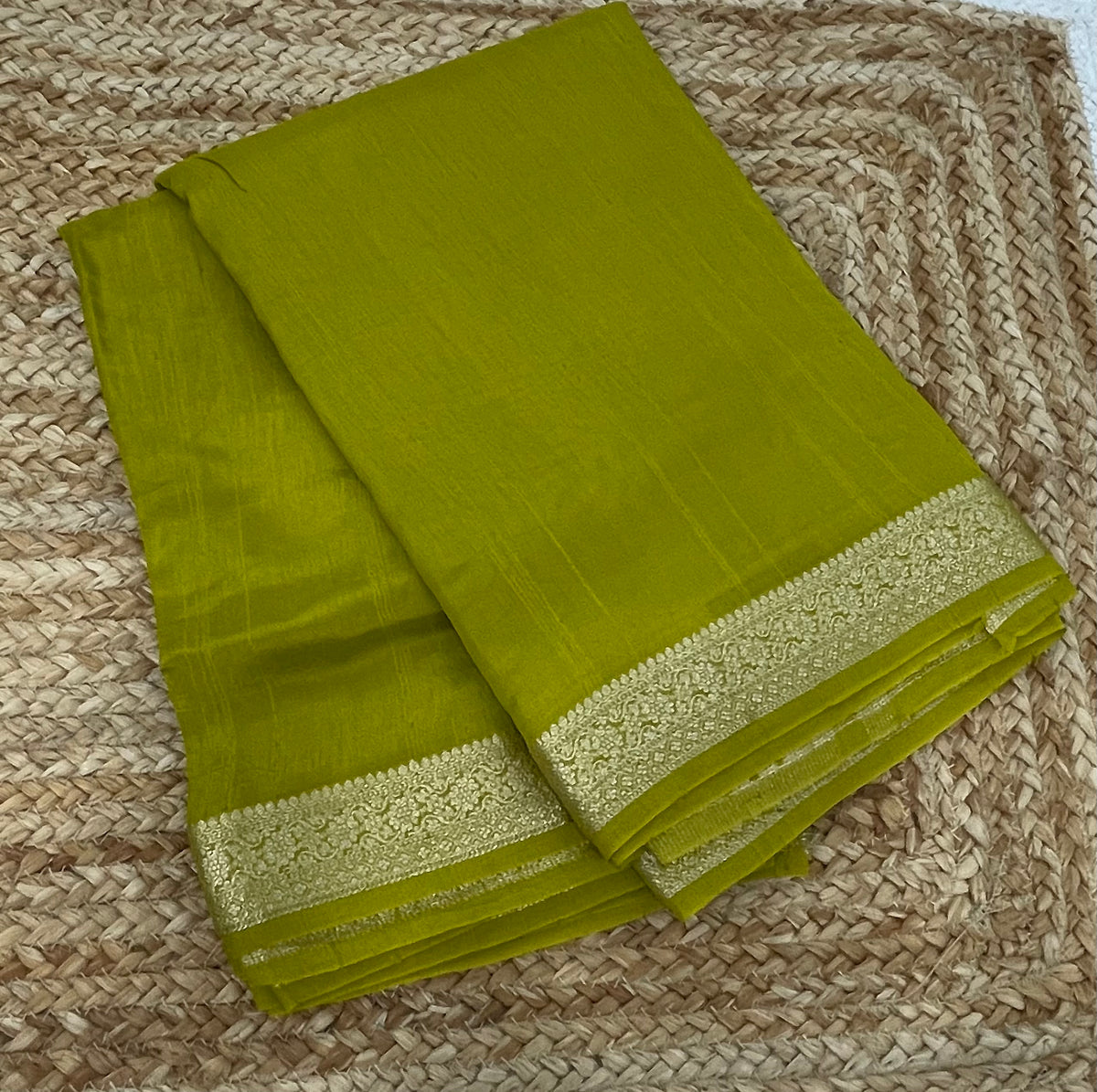 Pista Green Semi Crepe Saree 34