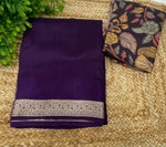 Purple Semi Crepe Saree 34