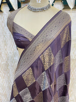 Dark Purple Chiniya Crepe Saree 29