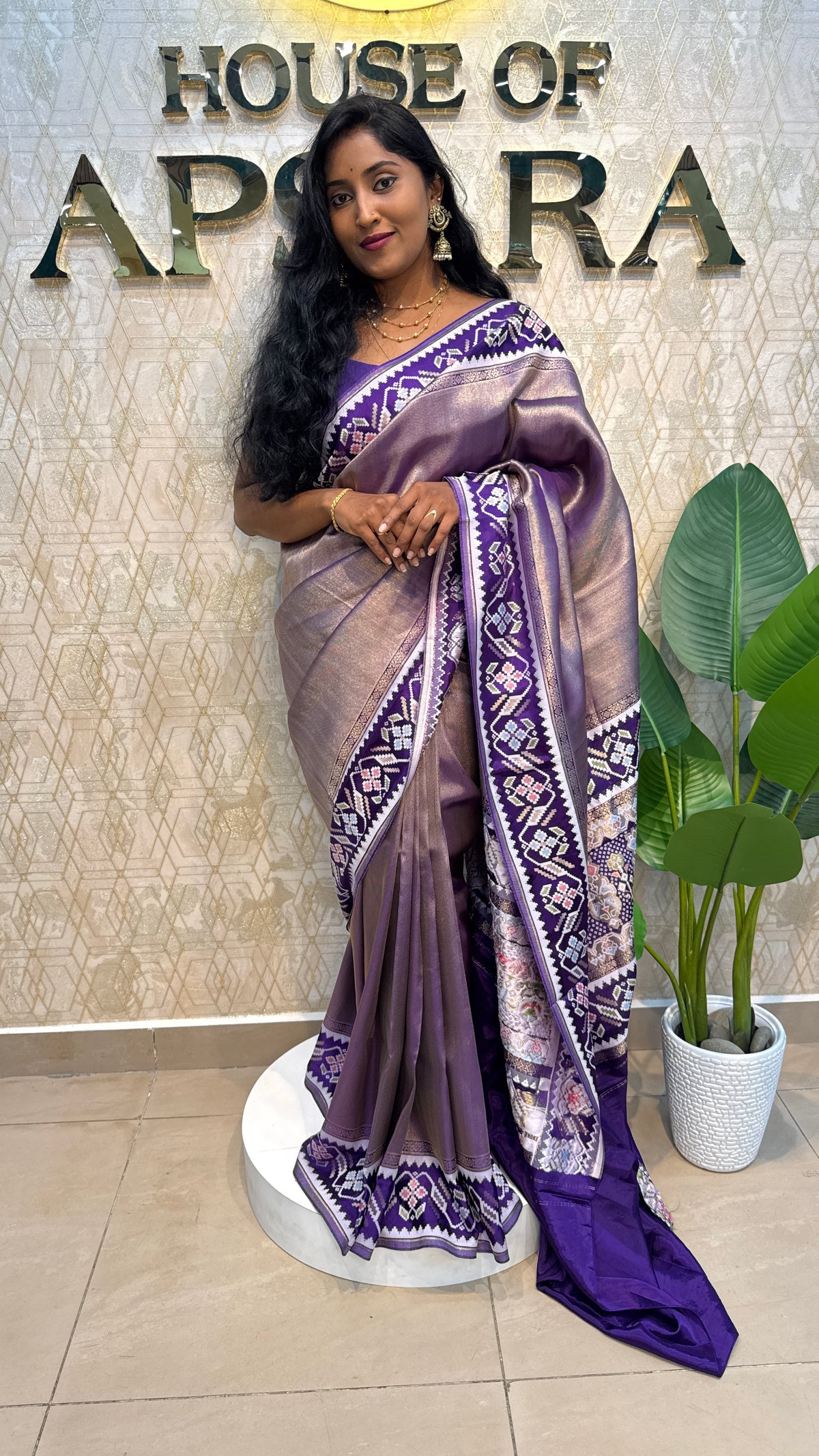 Purple Banarasi Soft Tissue Saree 200