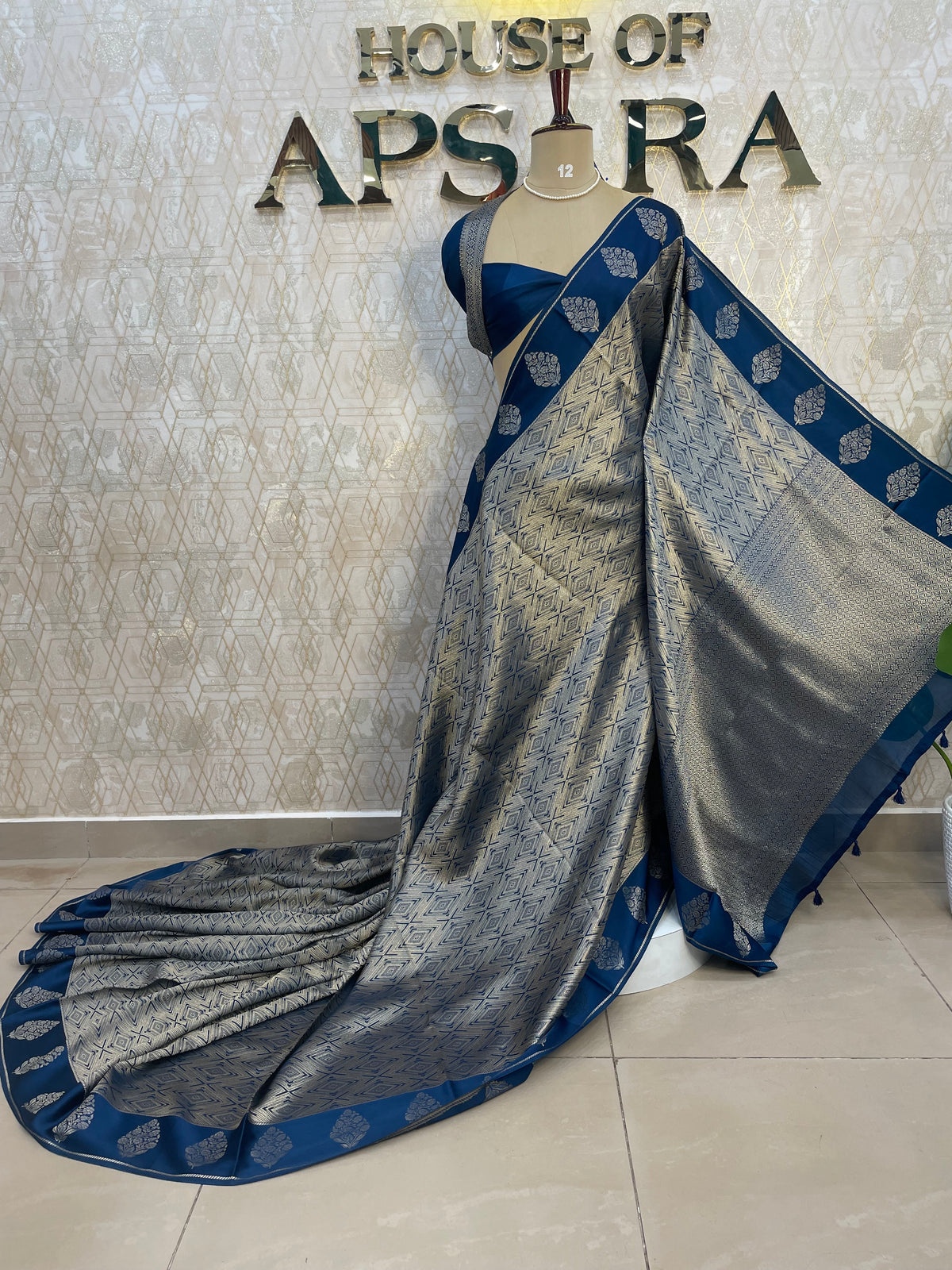 Blue Banarasi tissue Saree 322