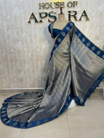 Blue Banarasi tissue Saree 322