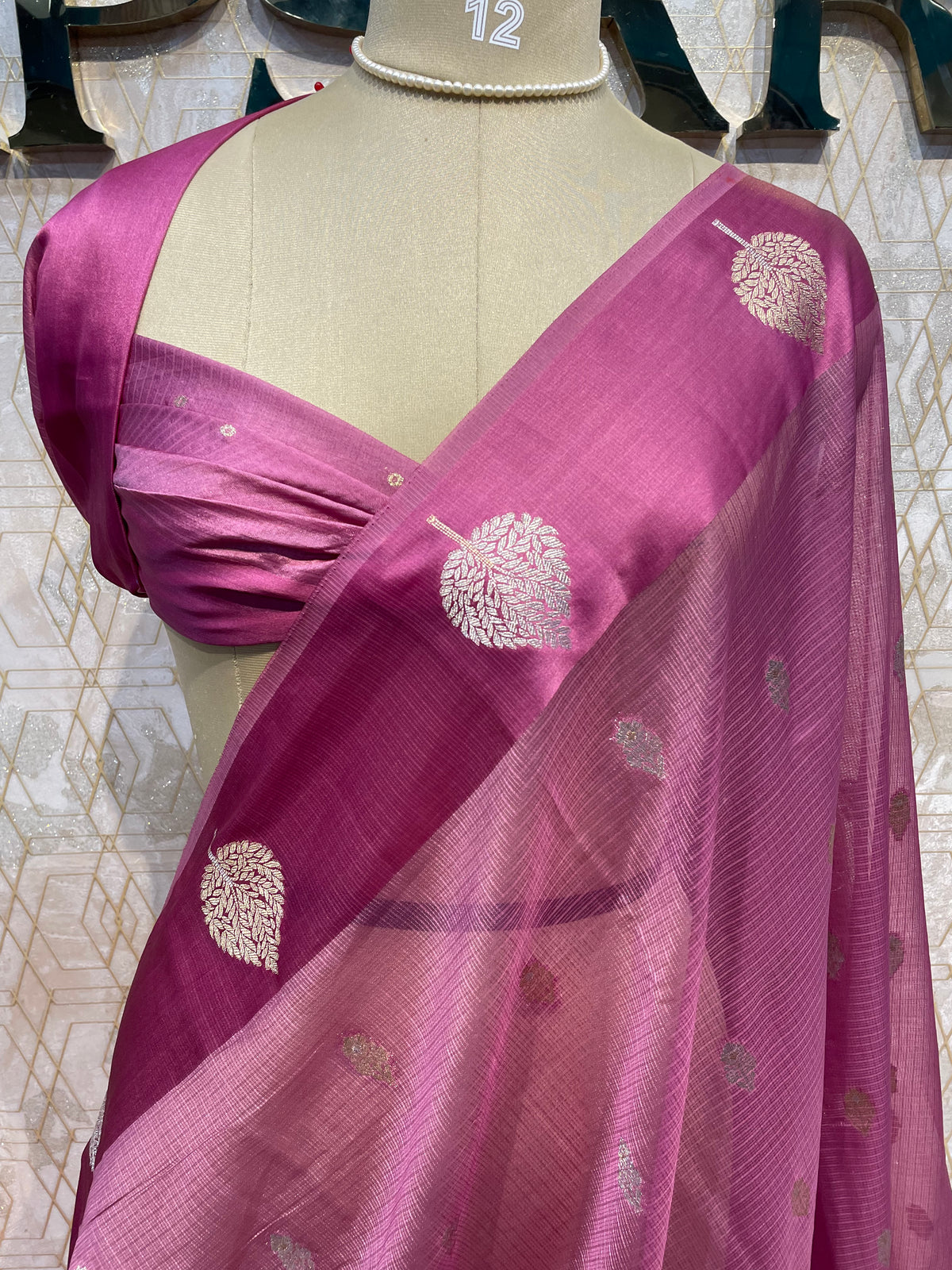 Pink Cotton Kota Checks Saree 66