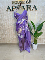 Purple Tissue Crepe Half n Half Saree 93