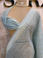 Sky Blue Kora Jamdani Saree 204