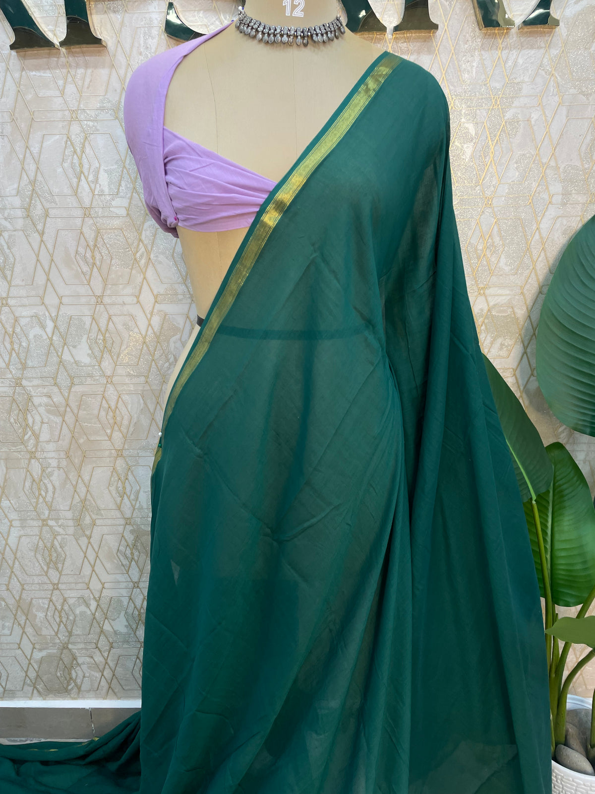 Green Mul Cotton Saree 101