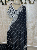 Black Handwork Stitched Blouse Designer Party Saree 55