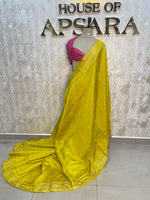 Yellow Checks Cotton Silk Saree 13
