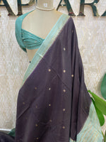 Purple Checks Cotton Silk Saree 13