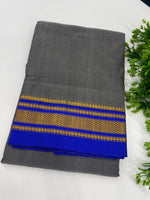 Grey n Blue Cotton Silk Ilkal Saree 10