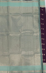 Wine n Sky Blue Semi Silk Saree 42