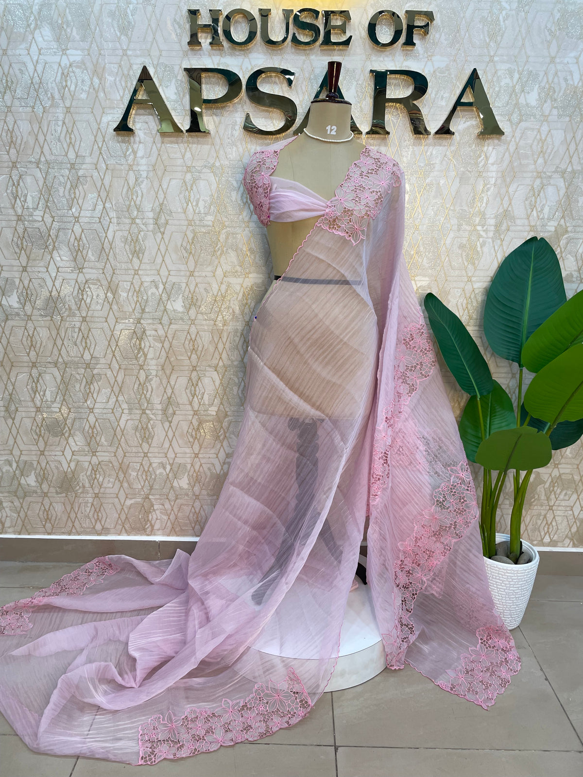 Baby Pink Soft Organza Saree 208