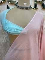 Beige n Blue Mul Cotton Saree 101