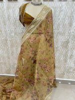 Yellow Soft Organza Embroidery Saree 49