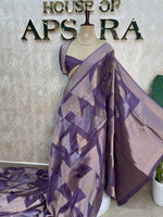 Mauve Purple Banarasi crepe saree 316