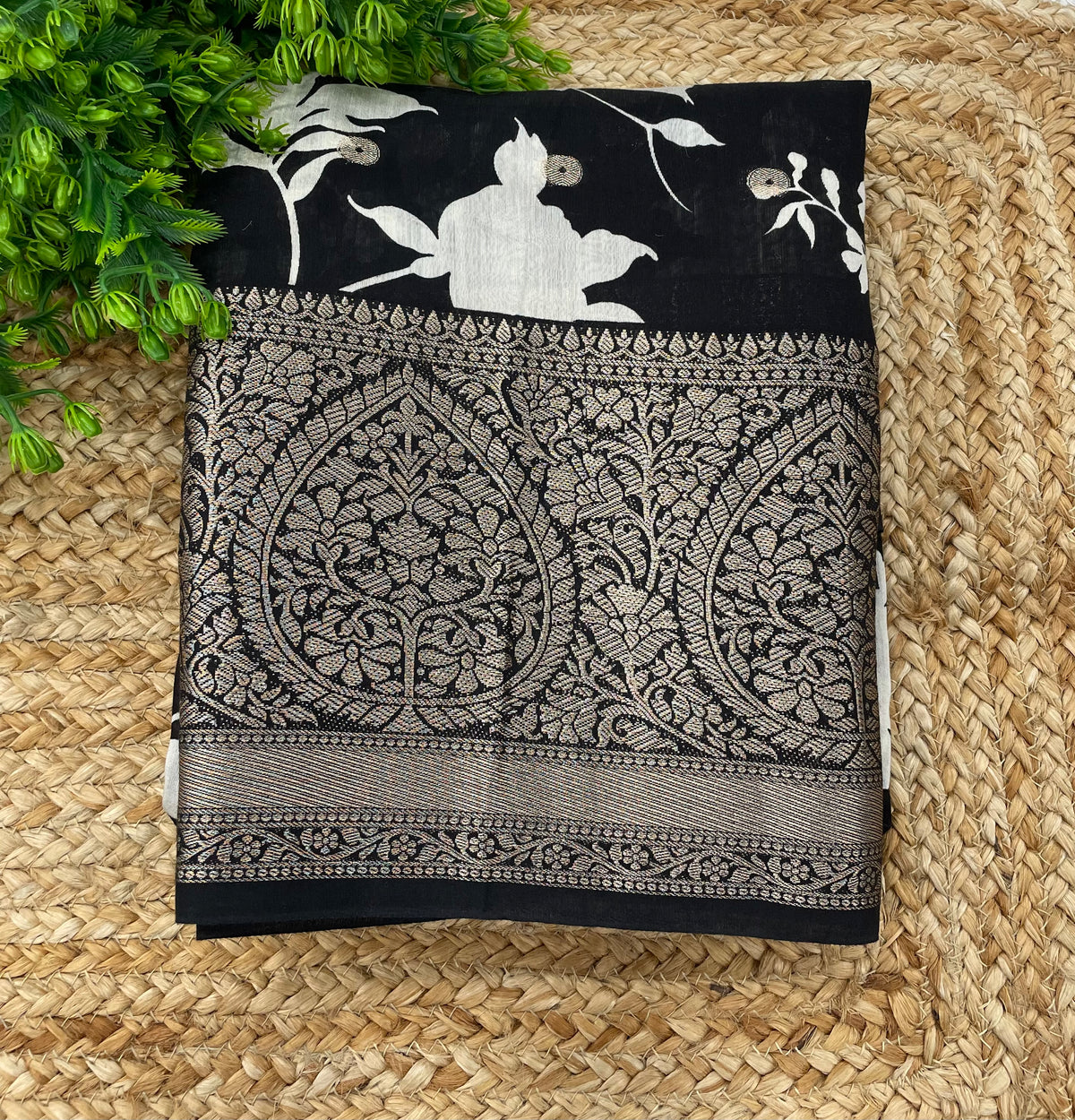 Black Assam Silk Saree 23