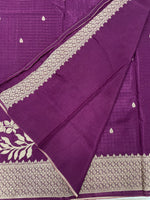 Wine Banarasi Raw Silk Saree 32