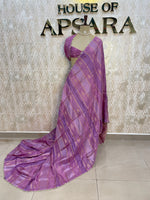 Purple Crepe n Tissue Fusion Saree 88