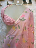 Baby Pink Cotton Jamdani Saree 80