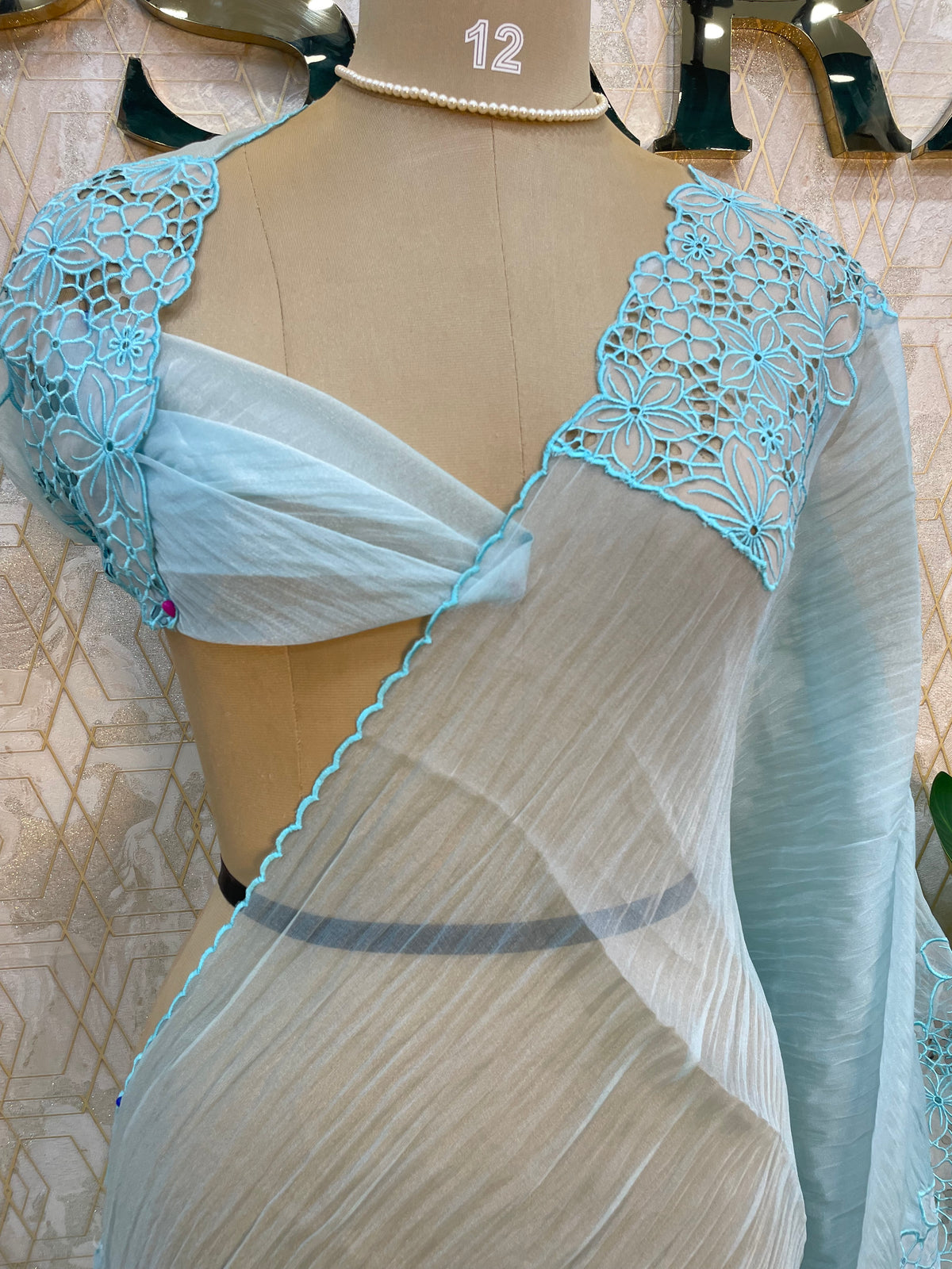 Sky blue Soft Organza Saree 208