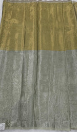 Gold n Pista Green Dual Shade Designer Tissue Saree