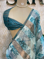 Rama Green Tissue Digital Print Saree 94