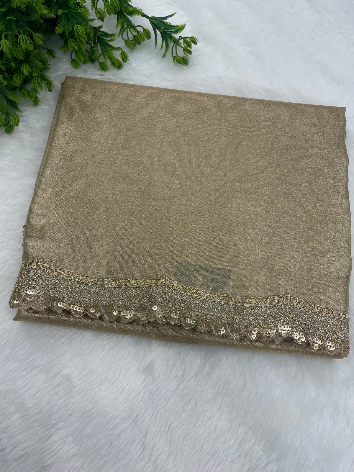 Gold Designer Tissue Saree 09