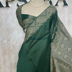 Green Banarasi Tussar Georgette Saree 308