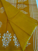 Yellow Pure Cotton Handblom Saree