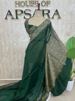Green Banarasi Tussar Georgette Saree 308