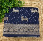 Peacock Blue Banarasi Tussur Crepe Saree 36