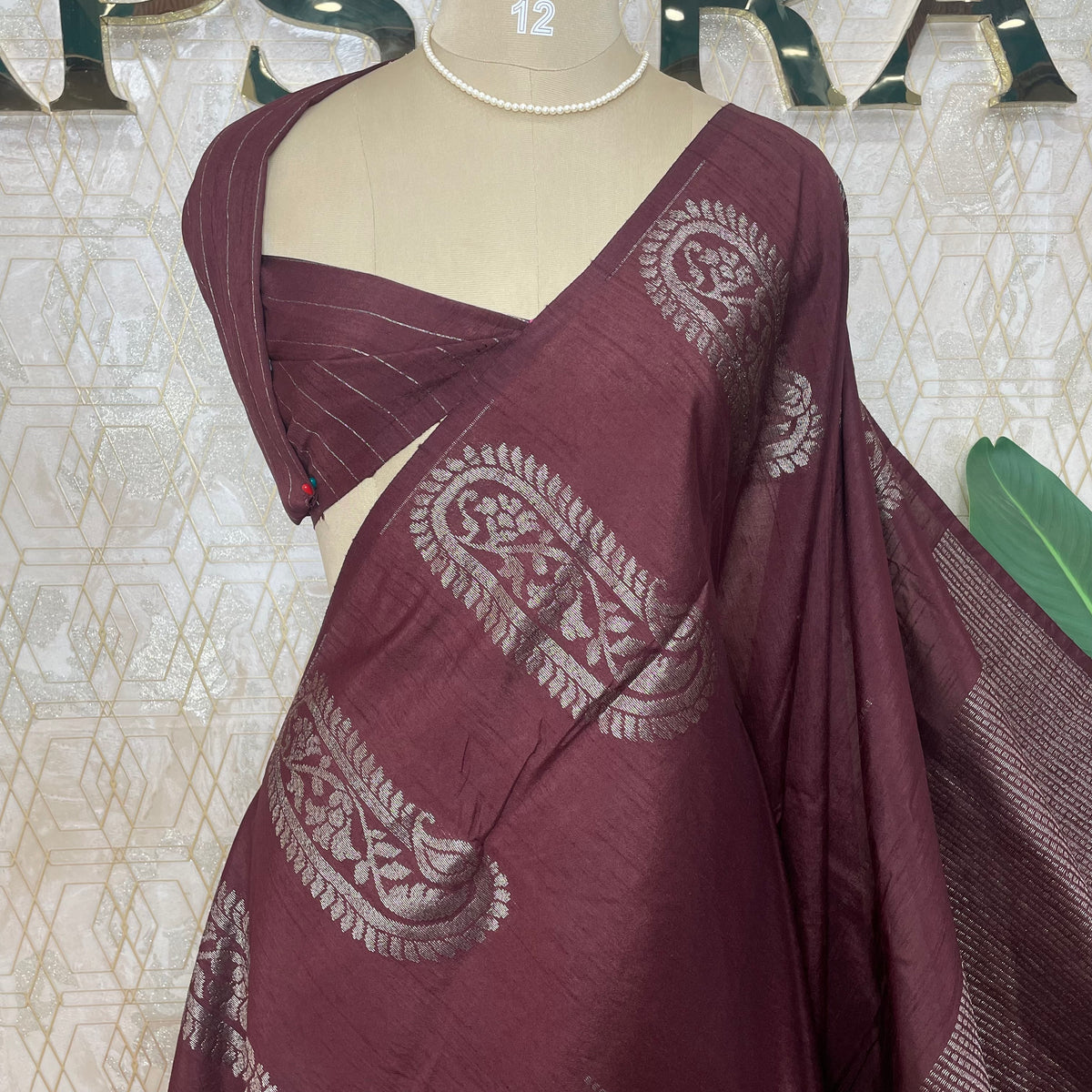 Brown Banarasi Tussar Georgette Saree 307