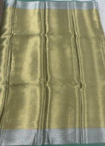 Gold n Green Pure Tissue Brocade Saree 11